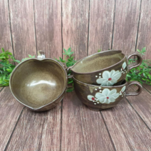 여주 도자기 하트 머그잔 라떼 카푸치노 잔 홍차 쌍화차 잔 요거트 디저트 볼