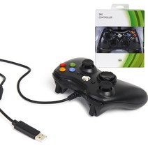 XBOX 360 PC 호환 유선 조이스틱 블랙, 1개