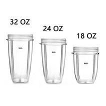 18oz 24oz 32oz 거대한 컵 교체 컵 nutribullet 과일 과즙 짜는기구 부품 주방 용품 용 뚜껑 없음, 24온스