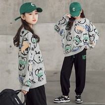 베비포 여아용 루즈핏 베어 트레이닝 상하복 세트 HA2