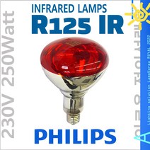 R125 IR 250W PAR38 적외선전구 온열전구 찜질 물리치료, 1개