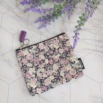 ﻿퍼플플라워 화장품파우치 생리대파우치