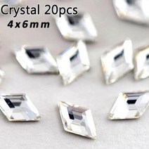 네일 스티커 젤 재료 아트 파츠 인조손톱 셀프 세트 여러 가지 빛깔의 플랫백 크리스탈 라인석 디자인 유리 납유리 반짝이 액세서리 장식 개, 4x6mmCrystal