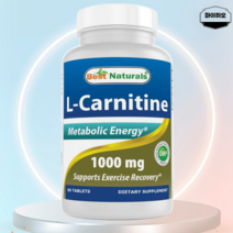 베스트내츄럴스 엘카르니틴 카르니틴 L카르니틴 카르티닌 1000mg 60정, 베스트네추럴스 카르니틴 1000mg 60정