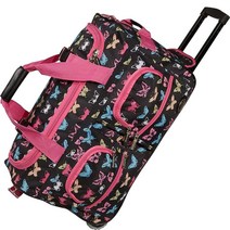 Rockland 롤링 더플 백 레드 롤링 더플 백 정품보장, 22-Inch, Pink Bandana