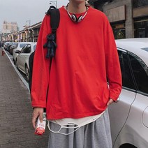 주니어긴팔티셔츠 홍콩 토박이 단아한 남자 봄가을 계절 롱슬리브티 트렌드 순면 코튼 와이드 루즈핏 이너웨어 2655157077