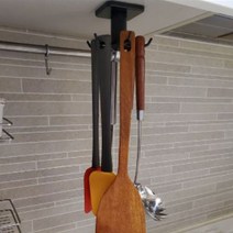 주방 조리도구걸이 국자걸이 뒤집개걸이 가위걸이 거치대, 그레이+블랙, 1세트