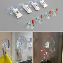 4P 욕실 샤워유리 흡착걸이 거울고리 때타올집게 후크, 제품선택, 후크형