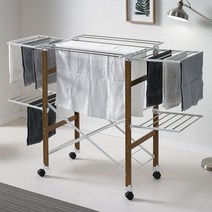 라이프웨어 CS 우디 BR815 튼튼한 베란다 거실 실내 원룸 자취 이동식 빨래 빨랫대 건조대 걸이, 행복한또미네 1