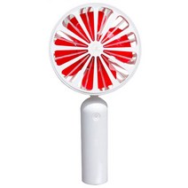 8thdays 토네이도 회전 미니 LED 핸디 선풍기, TO-01, 화이트 + 레드