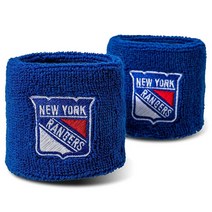 Franklin 스포츠 NHL 아리조나 코요테 6.4cm 자수 손목 밴드 한 쌍 226369, New York Rangers