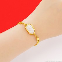 라오농 골드 도금 24K 팔찌 여성 에뮬레이션 베트남 사금 팔찌 족제비 걱정 팔찌 액세서리+LOR06X