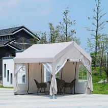 캐노피 천막 텐트 몽골 캠핑 야외용 포장마차 옥상 테라스 바람막이 접이식, 2Mx3M, 기본타입(프레임+천장천막), 옆천막없음