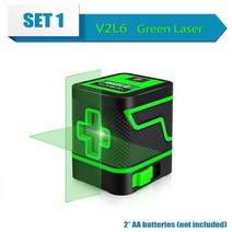 레이저레벨기 녹색레이저레벨기 자동 레이저수평기 디지털 소형 레이져레벨 미니 8선 거리 2 라인 레이저 레벨 1v1h 크로스 라인 레이저 빔, 세트1 v2l6