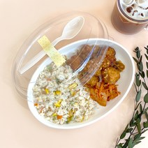 [소행섬] 친환경 펄프 도시락 타원형 (L), 400개입