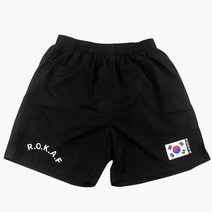 밀리터리 ROKAF 태극기 반바지 검정