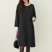 시크루즈 코잉 골지 배색 프릴 원피스_BDOE563