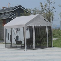접이식 옥상 천막 운동장 행사 캐노피 텐트 농막 텃밭, 베이지 3mx3m 캐노피 + 4면 메쉬