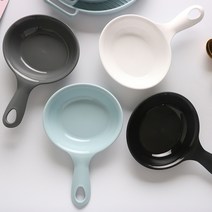 손잡이 앞접시 먹방 접시 캠핑 그릇 문복희 입짧은햇님 1P, 화이트