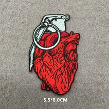 자전거펑크패치 엄니 펑크 자수 패치 의류 스티커 다림질 바느질 줄무늬 Diy 아플리케, [18] 빨간