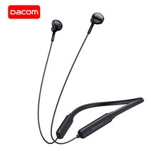무선 블루투스 헤드폰 dacom g03h 스포츠 5.0 sweatproof neckband 이어폰 10h 재생 헤드셋, 검은 색