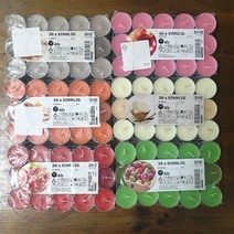 이케아 SINNLIG 미니 향초, 30개, 너트맥과바닐라