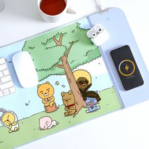 카카오 무선충전 마우스패드 키보드 마우스 가죽 장패드