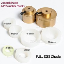 ZONESUN 캡핑 기계 척 캡 캡퍼 28-32mm 38mm 10- 50mm 원형 플라스틱 병 보안 링 실리콘 캡핑 포함, Set 3