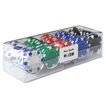 후니갬블 선명한컬러(신료) 포커칩 100p 아크릴 케이스세트, 재생원료 100p아크릴세트, 혼합(5컬러 각20pcs)