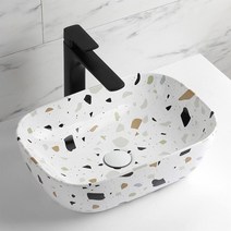 YJ-9387 테라조 도기볼세면기세면대 세면기 세면볼 도기볼, CH 골드(멍)자동폽업, I트랩(바닥배수)