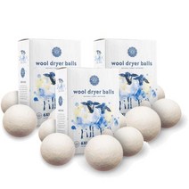 울지 울 드라이어 볼 XL 드라이어 6팩 Woolzies Wool Dryer Balls XL New Zealand Wool, 3팩