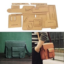 재봉 DIY 패턴 DIY 핸드 템플릿 패션 남성용 크로스 바디 백 가죽 공예 크래프트 종이 스텐실 바느질 L30x2, 01 Kraft paper AAB-412, 2개