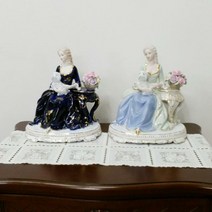 쇼핑아트 도자기 강아지 여인, 화이트, 1