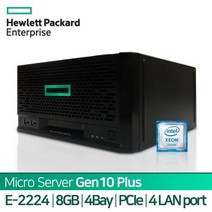 [HPE] Micro Server Gen10 Plus E2224 [8GB/디스크미장착/S100i/1GbE 4P/180W][기본]