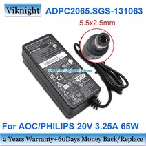필요한 AOC 모니터 용 20V 3.25V 65W 어댑터 ADPC2065 충전기 AG322FCX 315LM00019 E2272PWUT/BS U2879VF 280LM00004 전원, [01] 범용