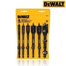 디월트(DEWALT) 공구가이드 디월트 DW1587Y 임팩용 나비드릴 6pcs 세트 나비기리 나비비트 목공용 DEWALT 목공 보링비트 스페이드 드릴 목공기리 홀쏘 경첩