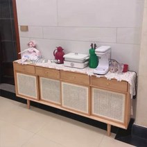 홈카페 수납장 카페장 원목 오브제 틈새장 일본식 등나무 찬장 모던 심플 사물함 북유럽 현 거실 차수장, 03-160*34*80cm_01-쌍문