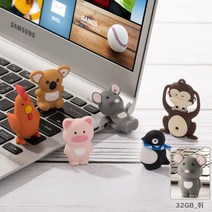 귀여운 캐릭터 USB 메모리 예쁜 유에스비 32GB 쥐, 1