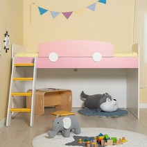 [20조한정 추가즉시할인] 에보니아 플레이 슈퍼싱글 벙커침대 / 사다리 미끄럼틀, EB1101 매트제외 핑크