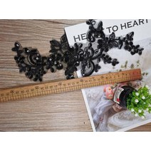 추위에서 지켜주는 예쁜 스팽글 레이스 패치 자수 웨딩 드레스 장식 패브릭 아플리케 핫 4 개/로, 03 red