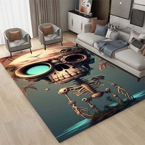 구름쇼파 3D 창의적인 공포 해골 카펫 가족 거실 침실 소파 문짝 매트 장식 카펫 미끄럼 방지 주방 바닥 매트, 40.230cm by 160cm - G