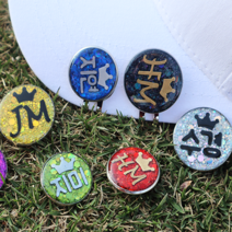 [주문제작] 이니셜 볼마커 골프마커 볼마크 골프선물 악세사리, 그린+실버