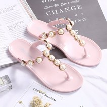 여름 진주 젤리샌들 슬리퍼 쪼리 플랫 슈즈 해변 데일리 바캉스 여성 샌들