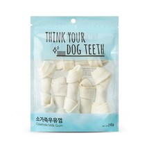 ThinkYourDogTeeth 반려견 우유껌 6개입, 소가죽, 1개