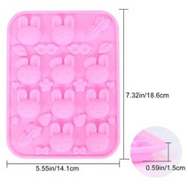 실리콘 초콜릿몰드 베이킹몰드 부활절 달걀 토끼 초콜릿 몰드 당근 오리 캔디 비누 양초 만들기 도구 케이크 컵케익 장식 토퍼, [08] H