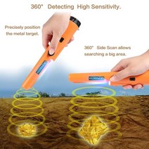 휴대용 금속탐지기 철 골드 동전 소리 고감도 감지기, 1개