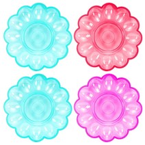 반달트레이 자개쟁반 투명 가죽 플로팅 트레이 4pcs 프리미엄 12 그리드 계란 홀더 크리 에이 티브 플라스틱 계란 선반 케이스 주최자 냉장고 계란 랙 컨테이너 임의 색상
