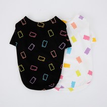 펫디자인 젤리곰티셔츠 2colors 강아지옷 강아지티셔츠, 화이트