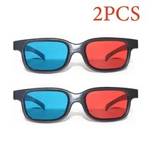 ar안경 신제품 블랙 프레임 안경 빨간색 파란색 3D 입체 사진 스테레오 영화 플레이 가족 활동용, 02 2pcs