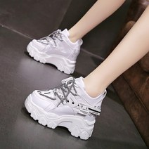 여성 키높이 스니커즈 운동화 어글리슈즈 스탠딩화 굽높은 가벼운 발편한(10cm)HA010
